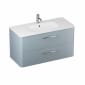 Image of Britton: Camberwell Wall-hung Bathroom Vanity Unit with Two Drawers and Basin (1000mm)