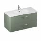 Image of Britton: Camberwell Wall-hung Bathroom Vanity Unit with Two Drawers and Basin (1000mm)