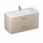 Image of Britton: Camberwell Wall-hung Bathroom Vanity Unit with Two Drawers and Basin (1000mm)
