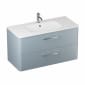 Image of Britton: Camberwell Wall-hung Bathroom Vanity Unit with Two Drawers and Basin (800mm)