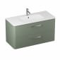 Image of Britton: Camberwell Wall-hung Bathroom Vanity Unit with Two Drawers and Basin (800mm)