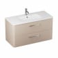 Image of Britton: Camberwell Wall-hung Bathroom Vanity Unit with Two Drawers and Basin (800mm)