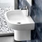 Image of Britton: Compact Basin with Round Fronted Semi Pedestal