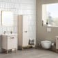 Image of Vitra: Sento Illuminated Wall-hung Bathroom Mirror in Light Oak