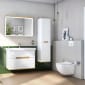 Image of Vitra: Sento Illuminated Wall-hung Bathroom Mirror in Light Oak