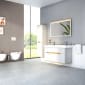 Image of Vitra: Sento Illuminated Wall-hung Bathroom Mirror in Light Oak