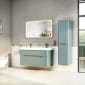 Image of Vitra: Sento Illuminated Wall-hung Bathroom Mirror in Light Oak