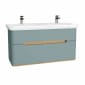 Image of Vitra: Sento Wall-hung Washbasin Unit with 2 Drawers & Double Basins (130cm)