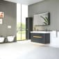 Image of Vitra: Sento Wall-hung Washbasin Unit with 2 Drawers & Double Basins (130cm)