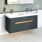Image of Vitra: Sento Wall-hung Washbasin Unit with 2 Drawers & Double Basins (130cm)
