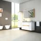 Image of Vitra: Sento Wall-hung Washbasin Unit with 2 Drawers & Double Basins (130cm)