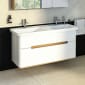Image of Vitra: Sento Wall-hung Washbasin Unit with 2 Drawers & Double Basins (130cm)