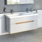 Image of Vitra: Sento Wall-hung Washbasin Unit with 2 Drawers & Double Basins (130cm)