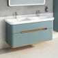 Image of Vitra: Sento Wall-hung Washbasin Unit with 2 Drawers & Double Basins (130cm)