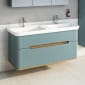 Image of Vitra: Sento Wall-hung Washbasin Unit with 2 Drawers & Double Basins (130cm)