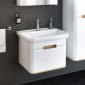 Image of Vitra: Sento Wall-hung Bathroom Vanity Unit with One Drawer and Basin