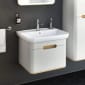 Image of Vitra: Sento Wall-hung Bathroom Vanity Unit with One Drawer and Basin