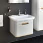 Image of Vitra: Sento Wall-hung Bathroom Vanity Unit with One Drawer and Basin