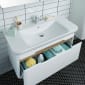 Image of Vitra: Sento Wall-hung Bathroom Vanity Unit with One Drawer and Basin