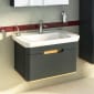 Image of Vitra: Sento Wall-hung Bathroom Vanity Unit with One Drawer and Basin
