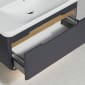 Image of Vitra: Sento Wall-hung Bathroom Vanity Unit with One Drawer and Basin