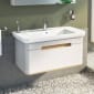 Image of Vitra: Sento Wall-hung Bathroom Vanity Unit with One Drawer and Basin