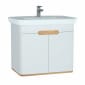 Image of Vitra: Sento Wall-hung Bathroom Vanity Unit with Doors and Basin