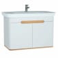 Image of Vitra: Sento Wall-hung Bathroom Vanity Unit with Doors and Basin