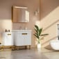Image of Vitra: Sento Wall-hung Bathroom Vanity Unit with Doors and Basin