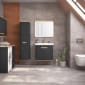 Image of Vitra: Sento Wall-hung Bathroom Vanity Unit with Doors and Basin