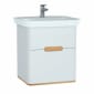 Image of Vitra: Sento Wall-hung Bathroom Vanity Unit with Two Drawers and Basin