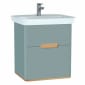 Image of Vitra: Sento Wall-hung Bathroom Vanity Unit with Two Drawers and Basin