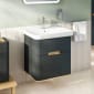 Image of Vitra: Sento Wall-hung Bathroom Vanity Unit with Two Drawers and Basin