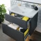 Image of Vitra: Sento Wall-hung Bathroom Vanity Unit with Two Drawers and Basin