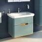 Image of Vitra: Sento Wall-hung Bathroom Vanity Unit with Two Drawers and Basin