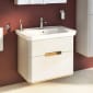 Image of Vitra: Sento Wall-hung Bathroom Vanity Unit with Two Drawers and Basin