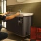 Image of Vitra: Sento Wall-hung Bathroom Vanity Unit with Two Drawers and Basin