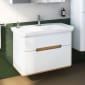 Image of Vitra: Sento Wall-hung Bathroom Vanity Unit with Two Drawers and Basin
