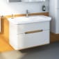 Image of Vitra: Sento Wall-hung Bathroom Vanity Unit with Two Drawers and Basin