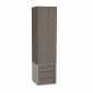 Image of VitrA: Frame Tall Cabinet Unit in Matt White & Dore Oak (400mm)