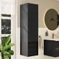 Image of VitrA: Frame Tall Cabinet Unit in Matt White & Dore Oak (400mm)