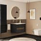 Image of VitrA: Frame Tall Cabinet Unit in Matt White & Dore Oak (400mm)