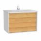 Image of VitrA: Frame Wall-hung Washbasin Unit with Two Drawers (800mm)