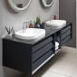 Image of VitrA: Frame Wall-hung Washbasin Unit with Two Drawers (800mm)