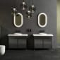 Image of VitrA: Liquid Floor-Standing Washbasin Unit with Basin & Metal Mesh Doors - 1000mm