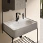 Image of VitrA: Equal Wall-hung Washbasin Unit with Frame