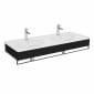 Image of VitrA: Equal Wall-hung Washbasin Unit with Double Basins and Towel Holder (1300mm)