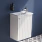 Image of VitrA: Root Groove Wall-hung Vanity Unit with One Door and Basin (450mm)