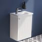 Image of VitrA: Root Groove Wall-hung Vanity Unit with One Door and Basin (450mm)