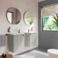 Image of VitrA: Root Groove Wall-hung Vanity Unit with One Door and Basin (450mm)